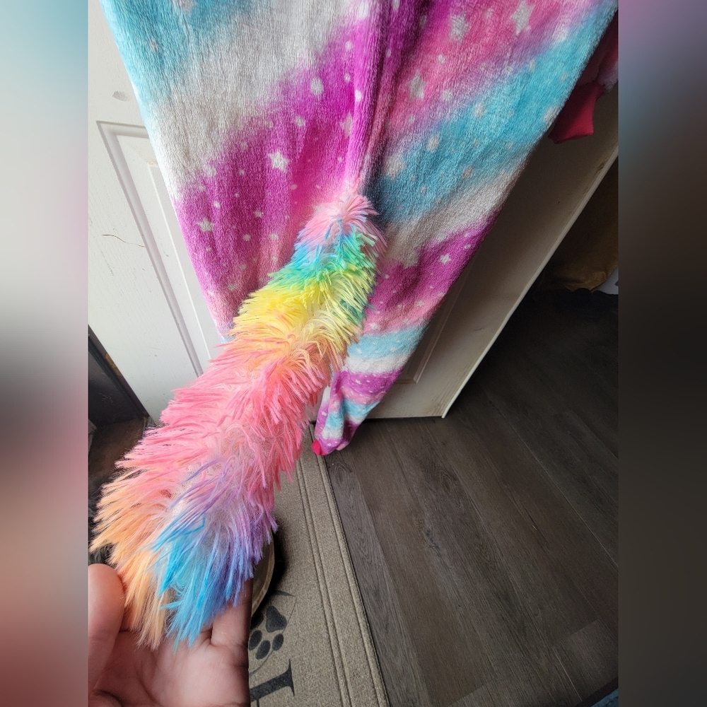 Rainbow Unicorn Onesie Pajamas Size Medium - Picture 8 of 9